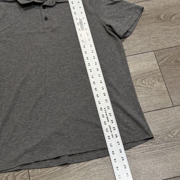 Lululemon Polo Shirt Mens Medium Gray Heather Evolution Golf Performance Preppy - Picture 3 of 6